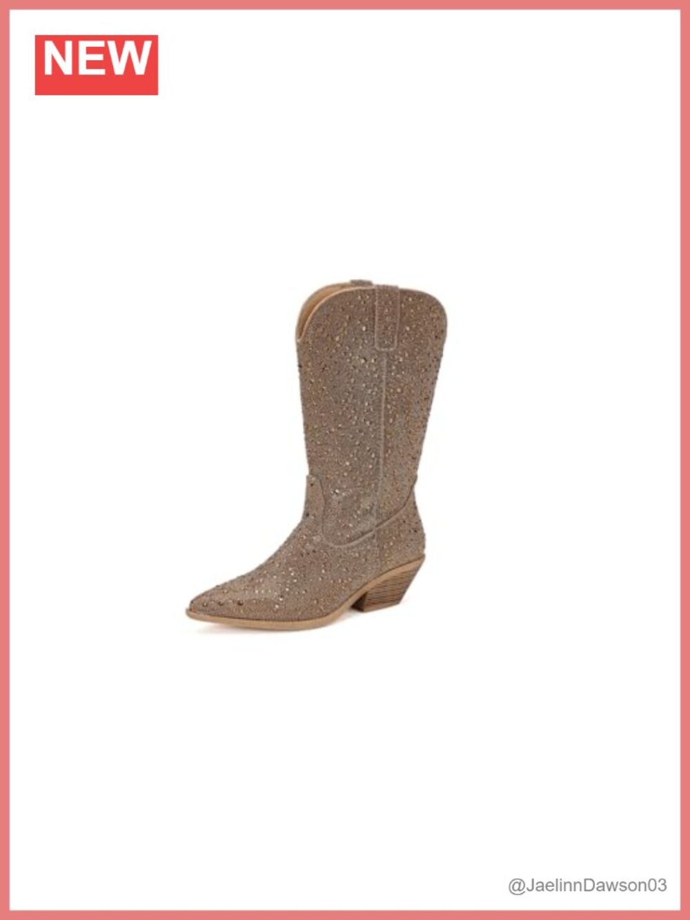 Crystal Studded Over The Knee Boots Synthetic Pointed Toe Block Heel